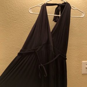 Black halter maxi dress